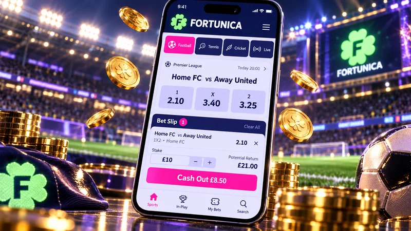 Fortunica sportsbook football markets with match winner, handicap and totals